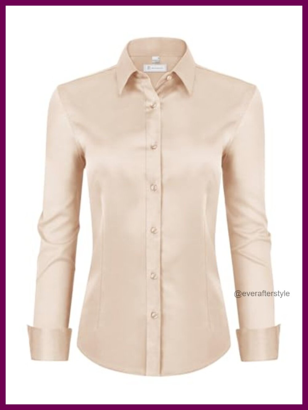 Womens Classic Fit Button Down Shirt Long Sleeve Wrinkle Free Stretch Work